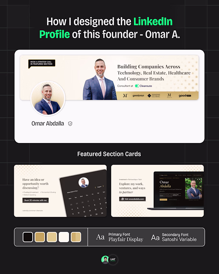 LinkedIn Profile Design For Omar Abdalla - My Whole Process