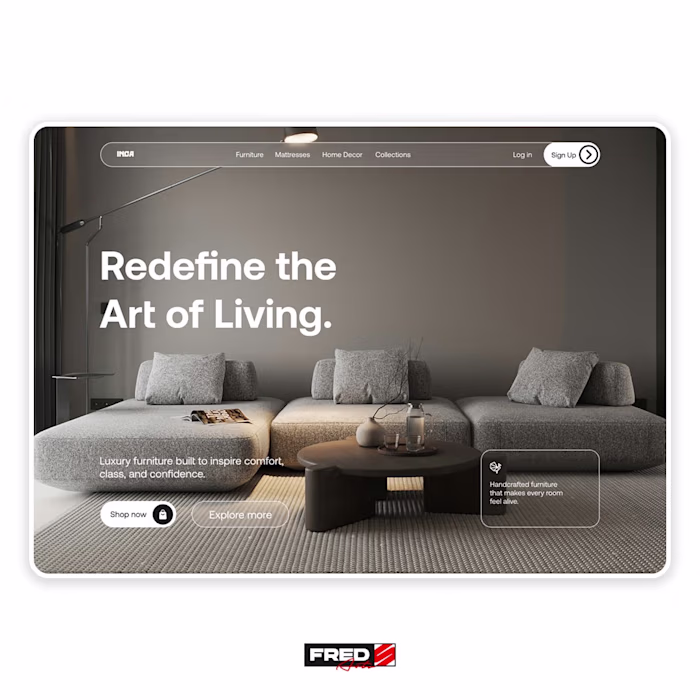 Modern Furniture Hero Section Design for a fictional brand (...