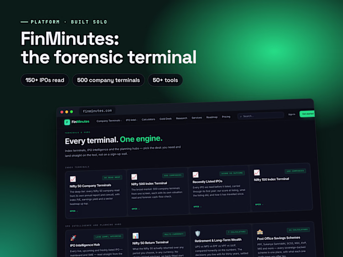 FinMinutes: a forensic market-research platform, built solo