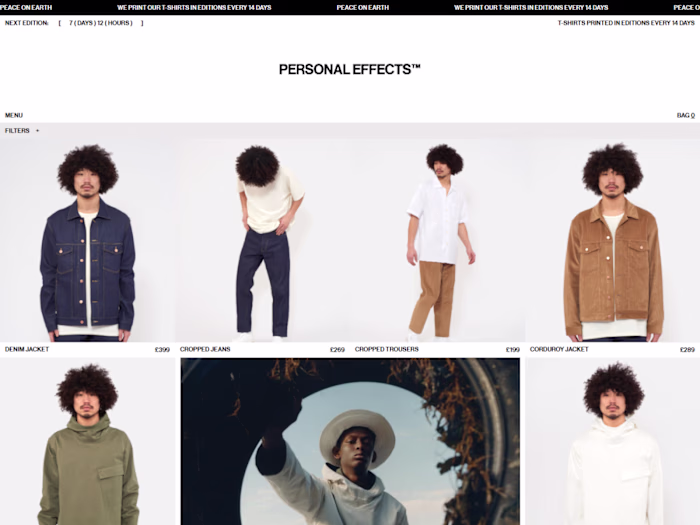 Personal Effects E-Commerce Website Design