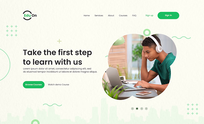 Modern E-Learning Platform Landing page design on Behance