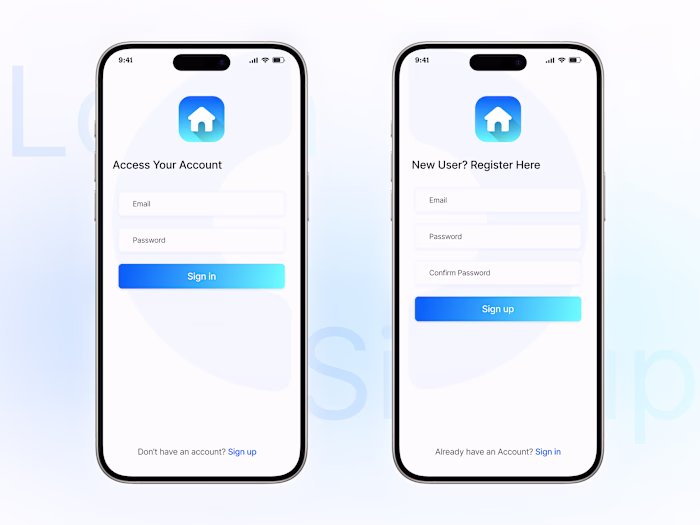  Minimal Login Signup UI for Mobile App