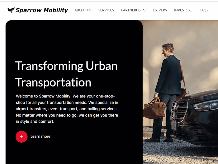 Sparrow Mobility: Car Rentals Website