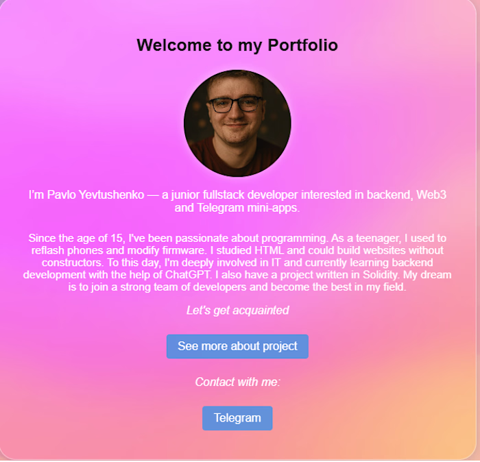 Personal Portfolio Website with Authentication