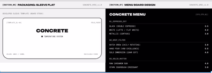 Brand Identity Design Concept - Menu & Packaging - Brutalist...