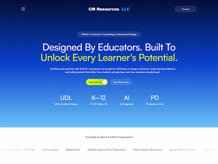 Framer Design and Development for CM Resources LLC