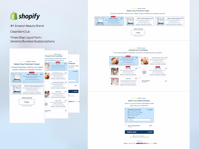Shopify Three Step Form | Bundle, Subscription, and Trial