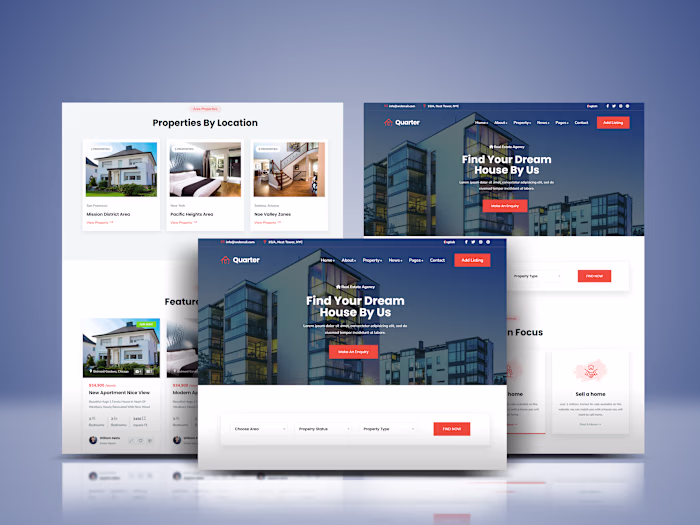 Real Estate Website Design Designed