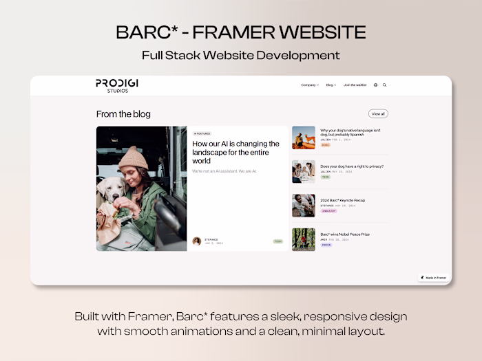 Barc - Framer Website Development