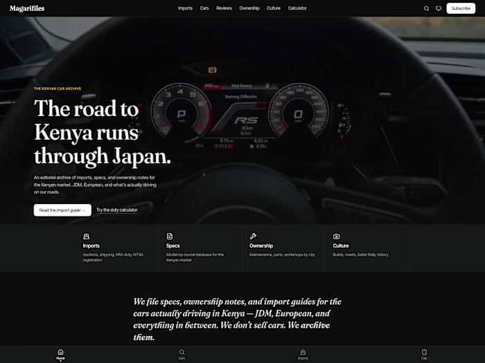 Magarifiles Car Archive Web Design