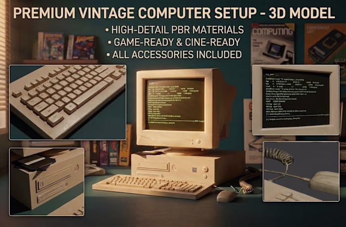 Retro Vintage Desktop Computer Set