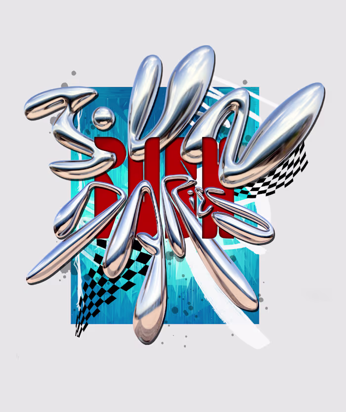 Chrome Liquid Typography: Y2K 3D Render This project was a p...