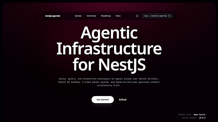 nestjs-agentic — Governed AI Agents for NestJS