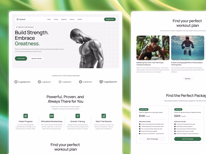 Gymre Fitness Template Development