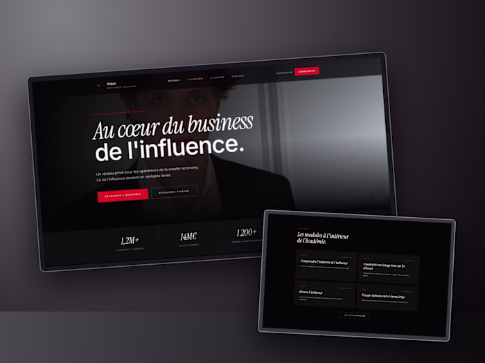 Influence Academy | French Kajabi Website Design