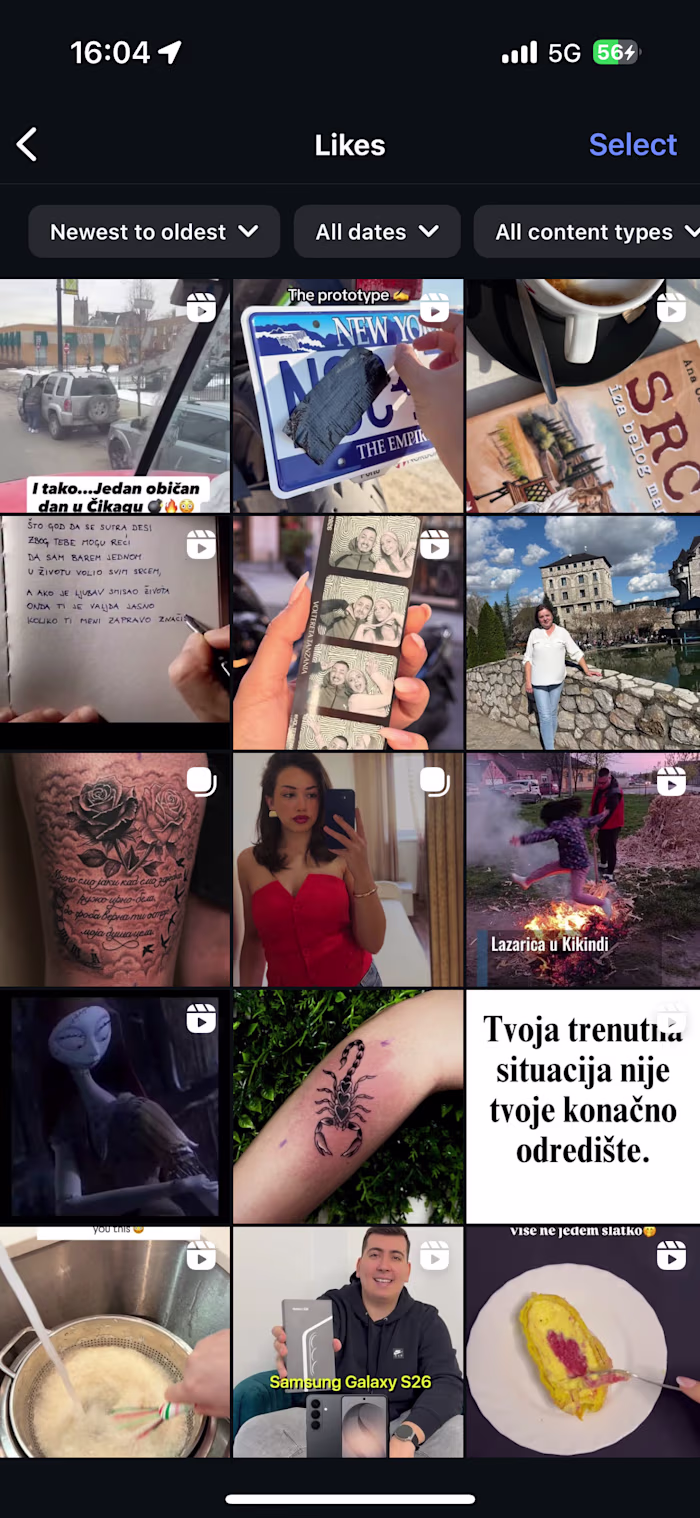 Screenshot of my daily Instagram
