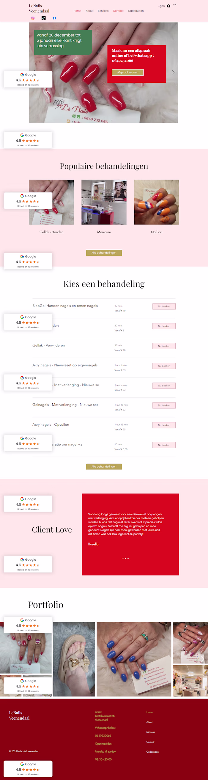 Le Nails Veenendaal Website Development