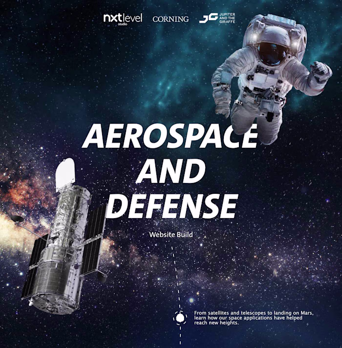 Corning | Aerospace and Defense | Website Build on Behance
