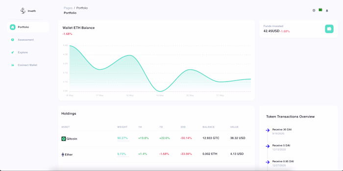 Inveth - Crypto Invest Portfolio.
