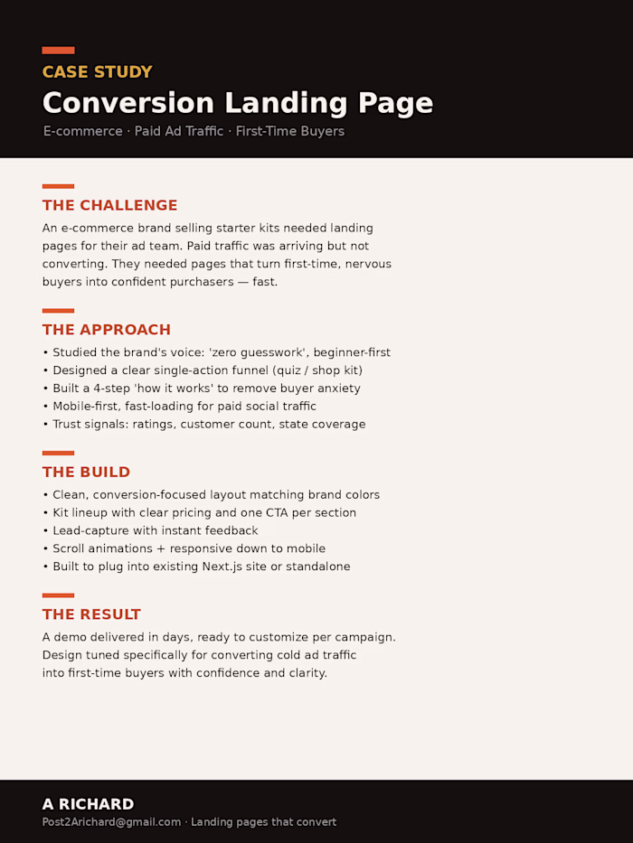 High-Converting Landing Page
A conversion-focused landing