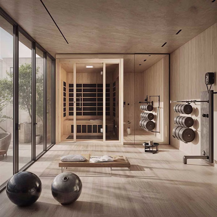 Mock up sauna on the gym