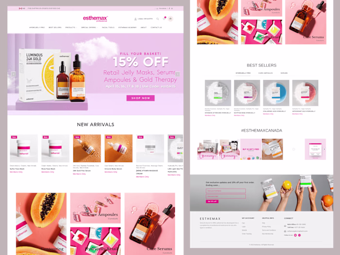 WordPress and WooCommerce website development - Esthemax