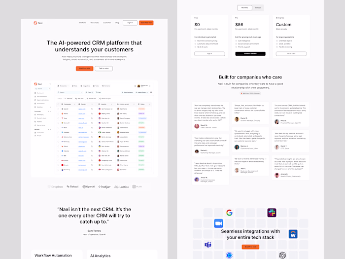 Naxi CRM website