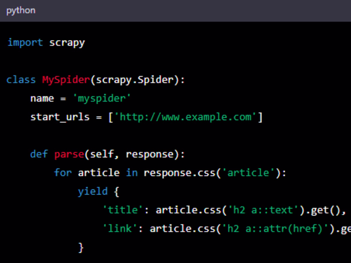 Web Scraping with scrapy - Python