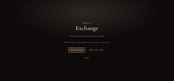 Webdesly Exchange — Curated Luxury Marketplace