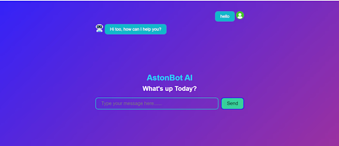 AstonBot AI I developed using React, shallow one