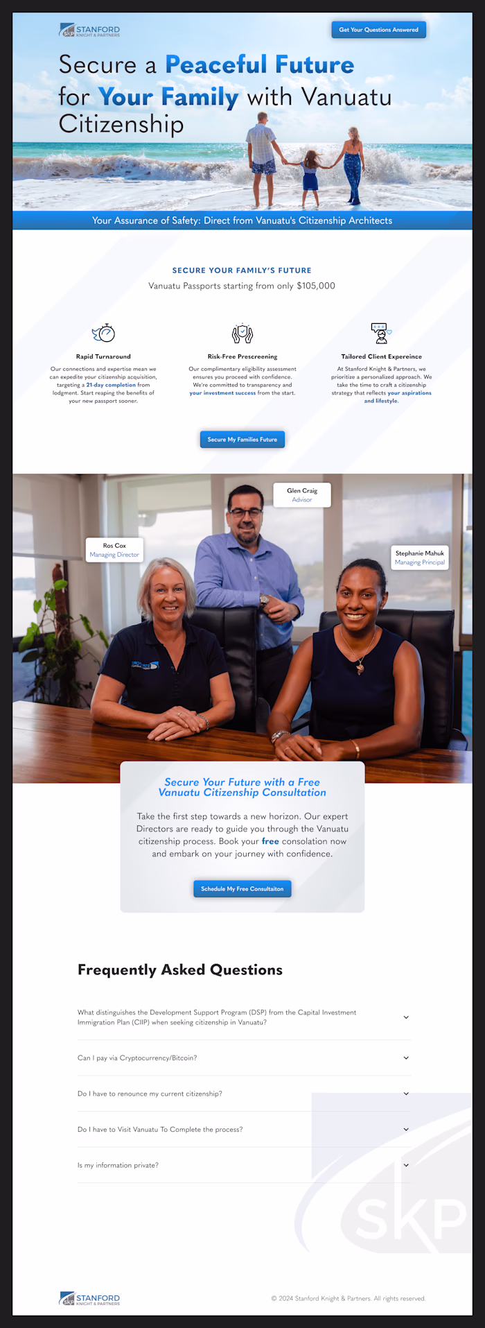 2nd Citizenship Service Landing Page Design