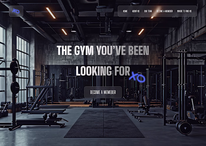 XO Gym Landing Page