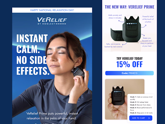 Email Marketing Design — VeRelief by Hoolest (Promo Campaign)