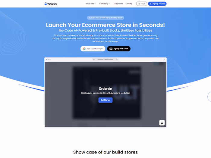 Orderain | No-Code Easy Ecommerce Store In Seconds