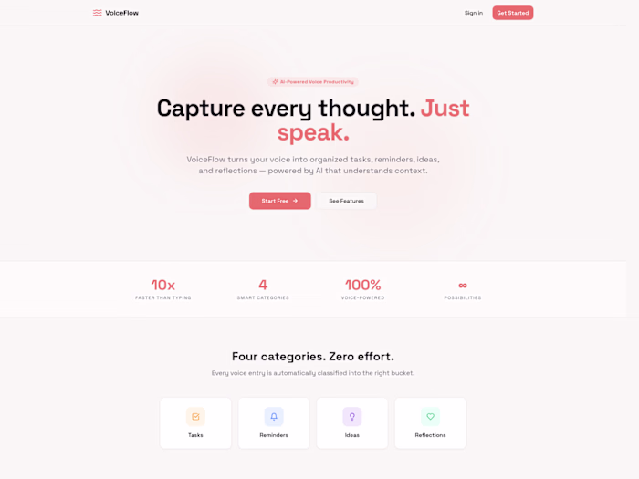 VoiceFlow — AI Voice Productivity & Task Management App
