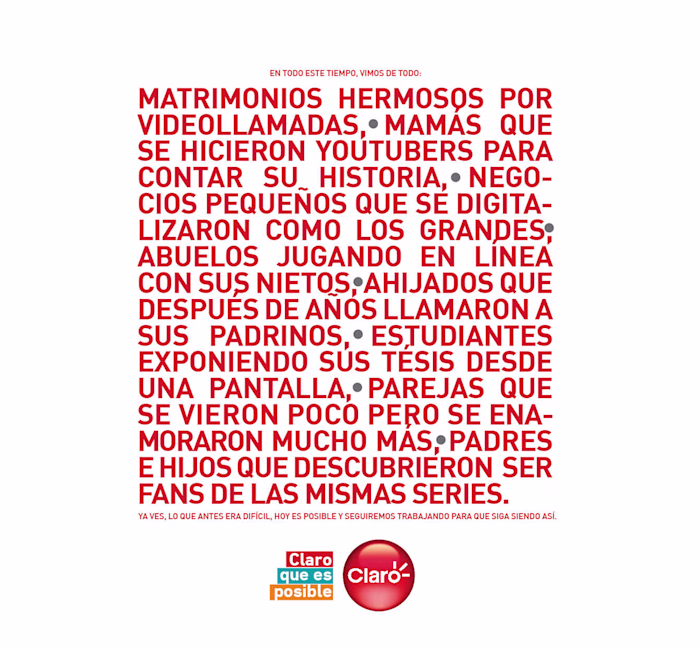 Campaña Institucional 2021 - CLARO :: Behance