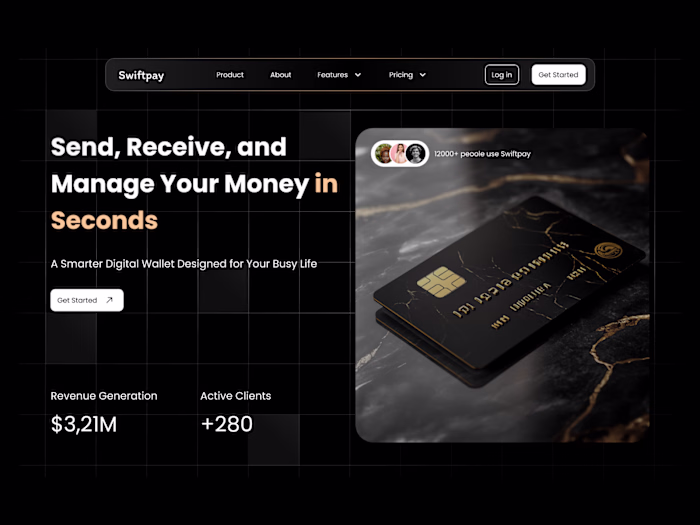 Swiftpay – Digital Wallet Landing Page Redesign