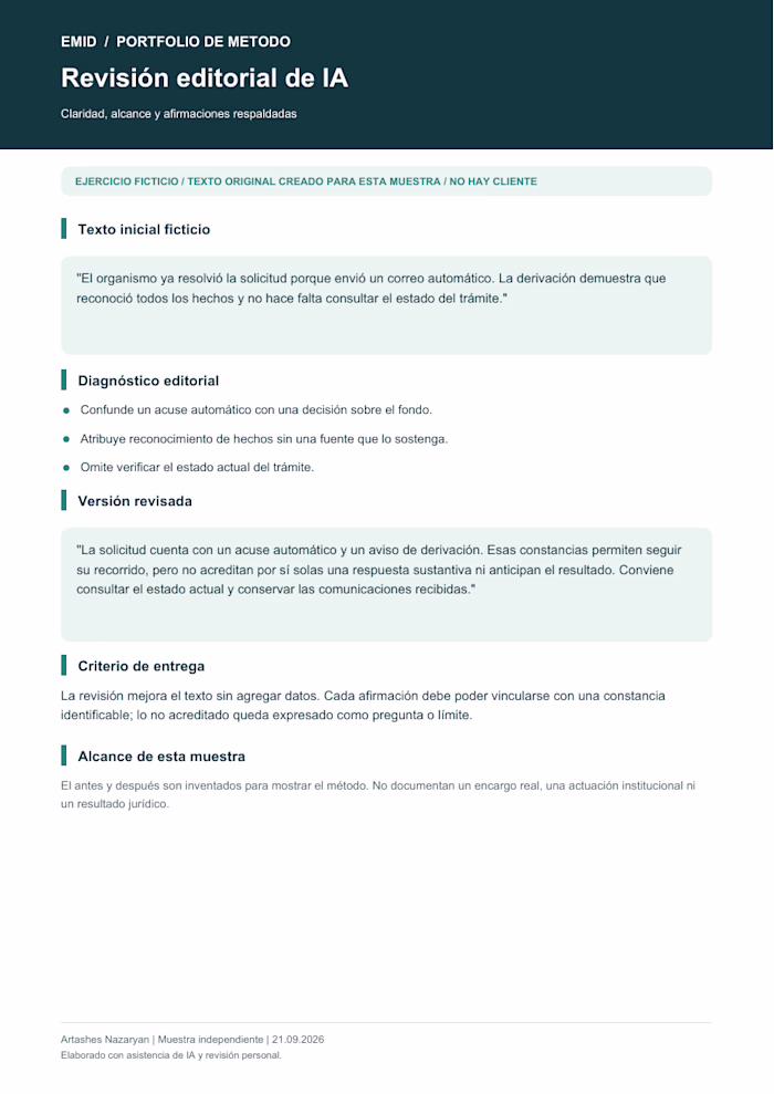 Human review of AI-assisted text | before and after