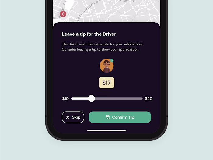 Seamless In-App Tipping Flow Design