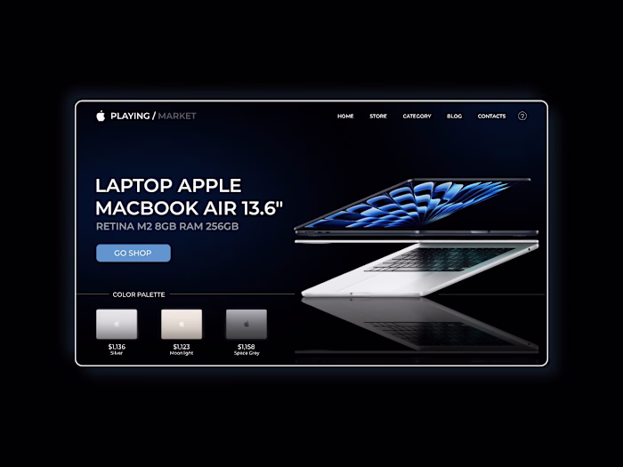 Landing page for laptop