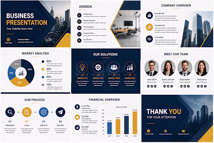 A professional business presentation designed