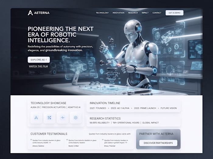 Aeterna - Robotics Company Website