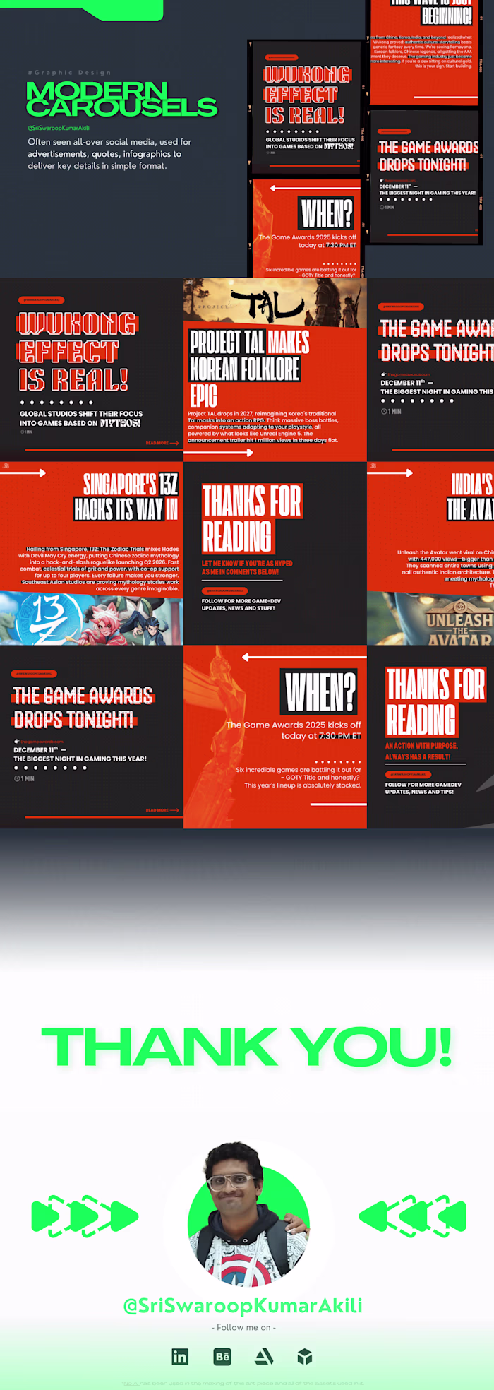 Modern Gaming Carousels for LinkedIn | SSK