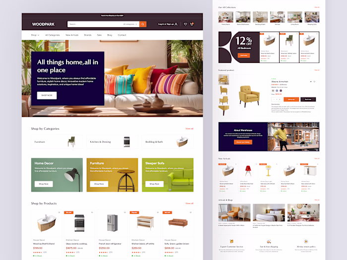 Furniture Store landing page