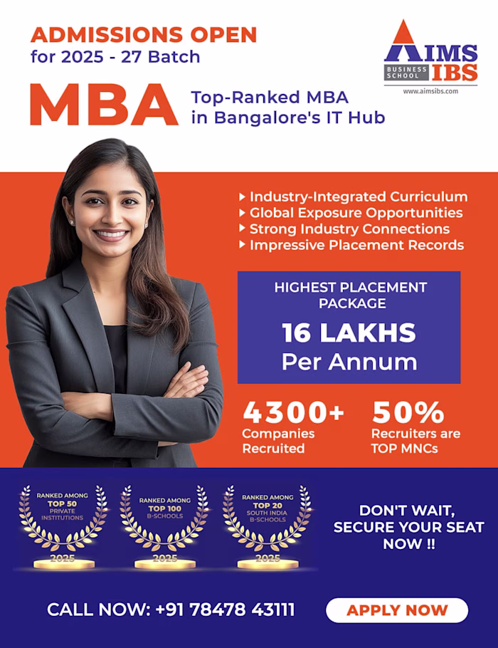Social Media Post creation for AIMS IBS, B School