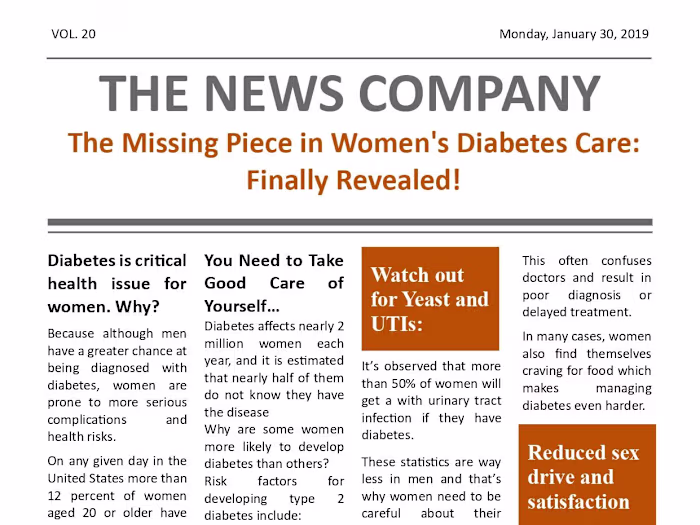 Advertorial Copy under Health and Wellness Category