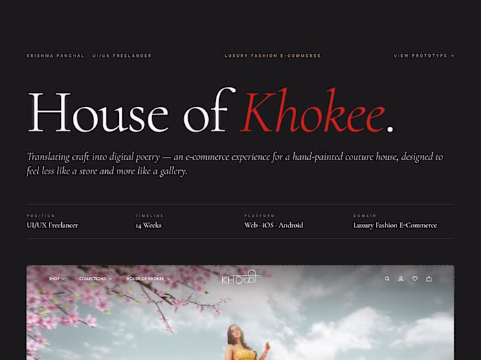 House of Khokee — Luxury Fashion E-Commerce UX/UI Design