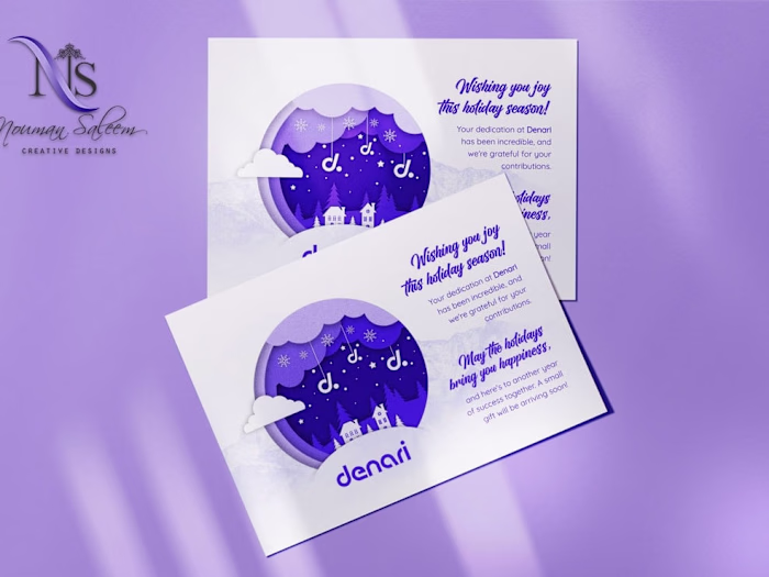 Designed a Christmas, Holiday card layout for Denari LLC.