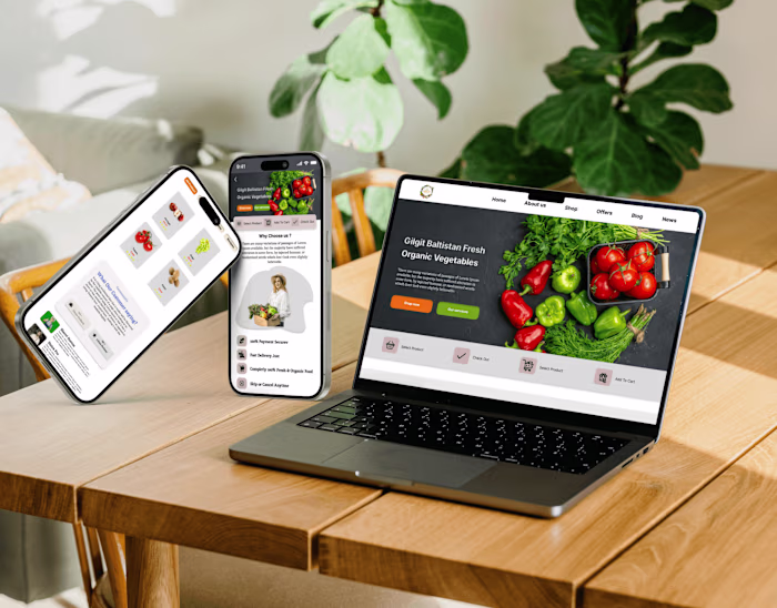 Organic vegetables & food websits UI/UX design