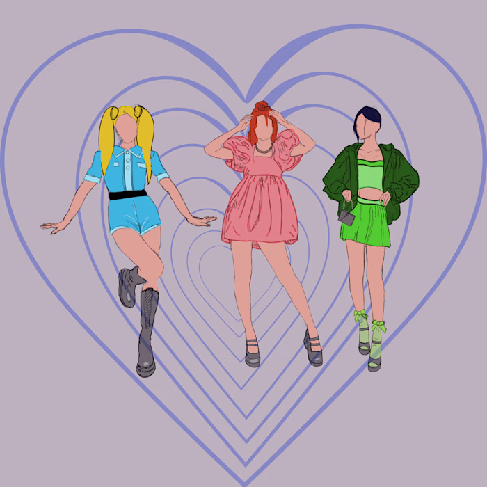 Powerpuff girls redesigned on Behance